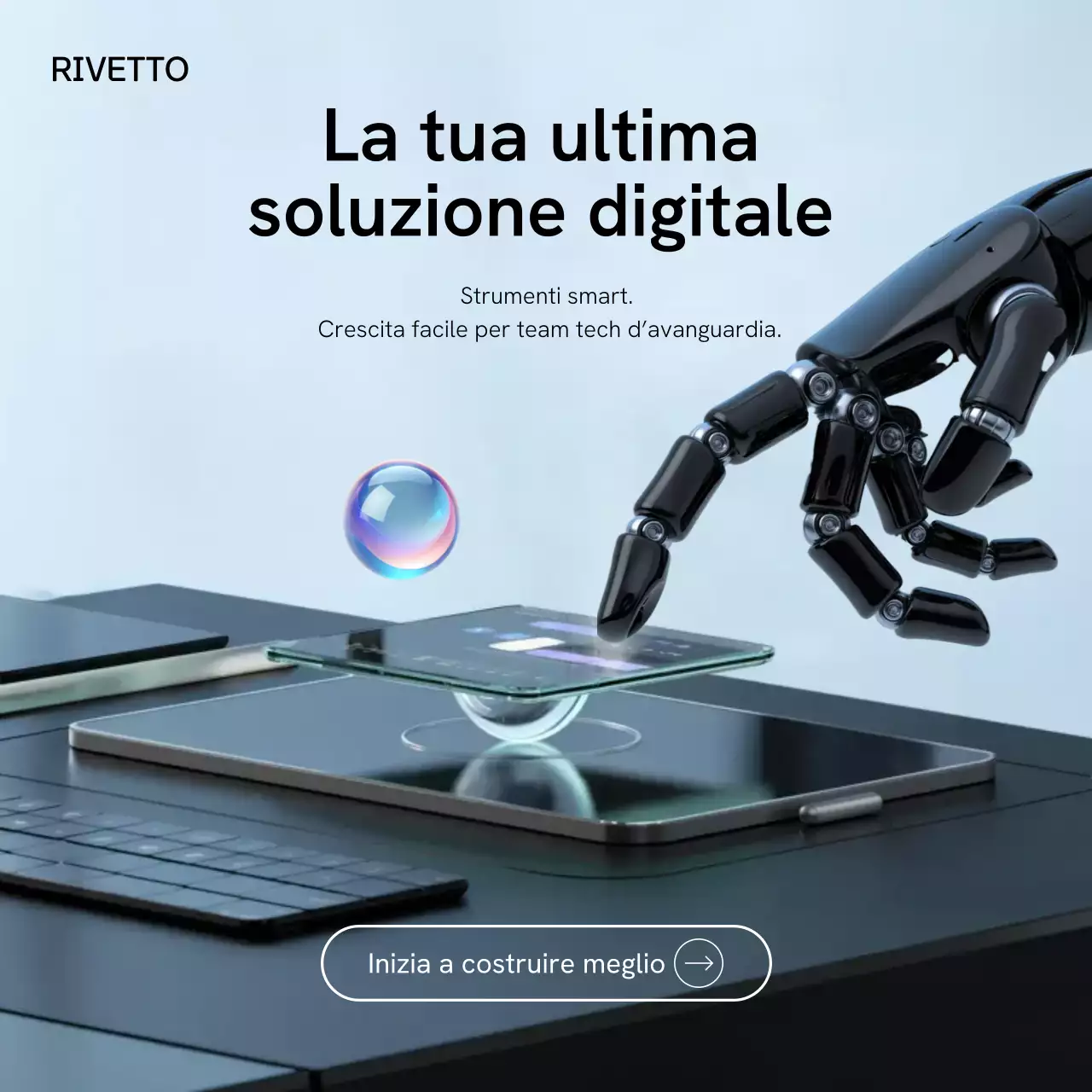 Post Instagram pubblicitario digitale moderno blu