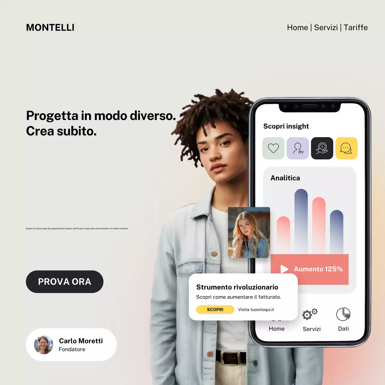 Post di Instagram promozionale del design moderno beige