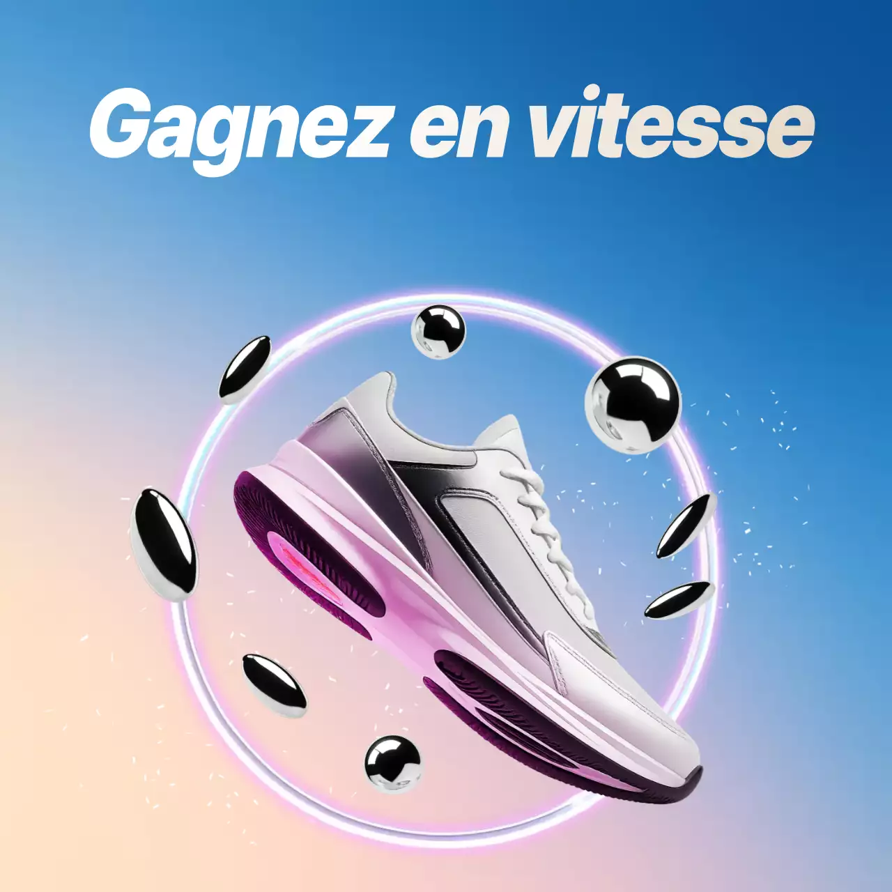 publicité pour des baskets roses modernes