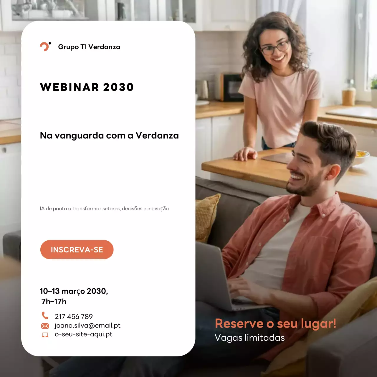 Anúncio do webinar Orange Modern AI - Postagem no Instagram