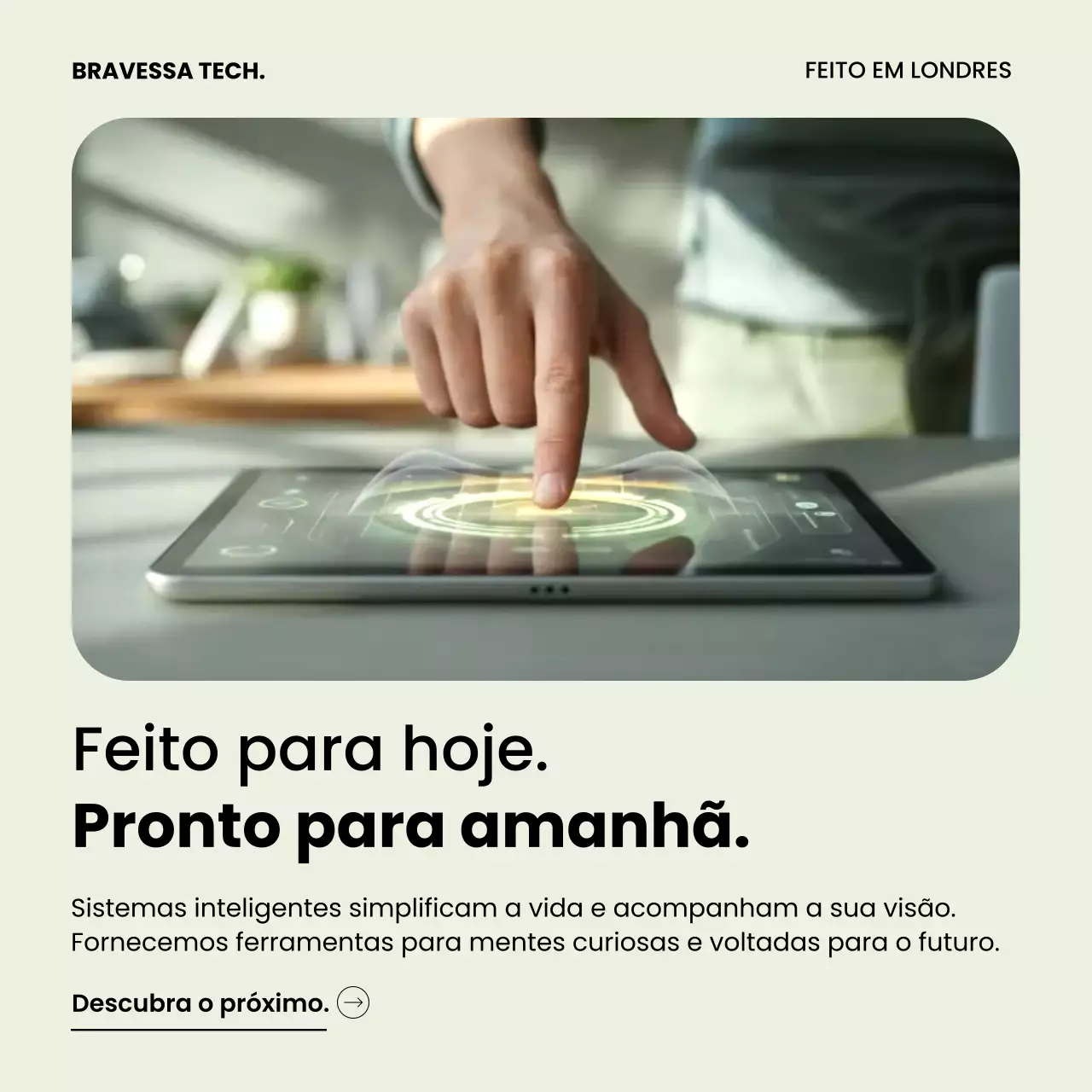 Postagem de promoção de tecnologia moderna bege no Instagram