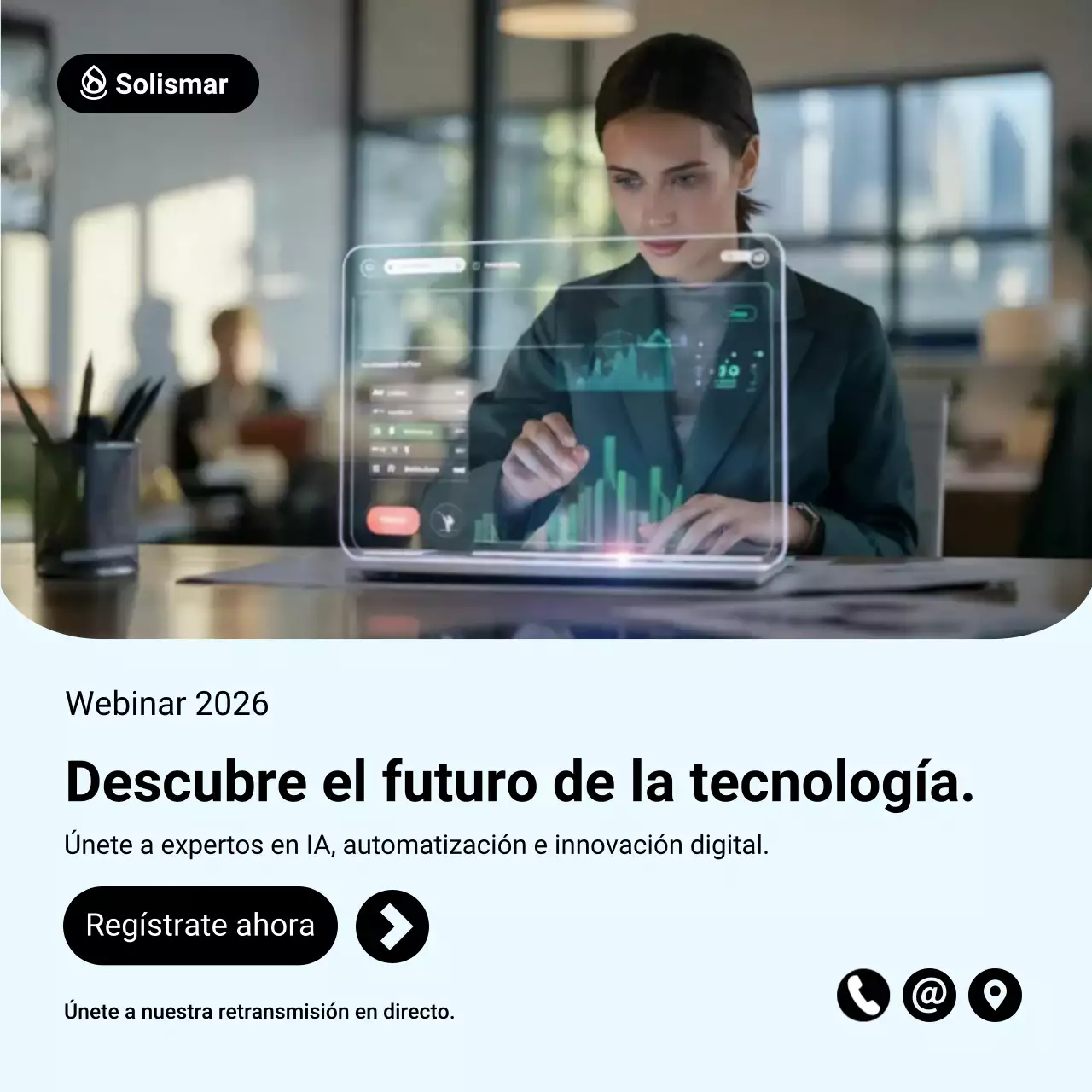 Publicación de Instagram para promocionar el seminario web de Blue Modern Tech
