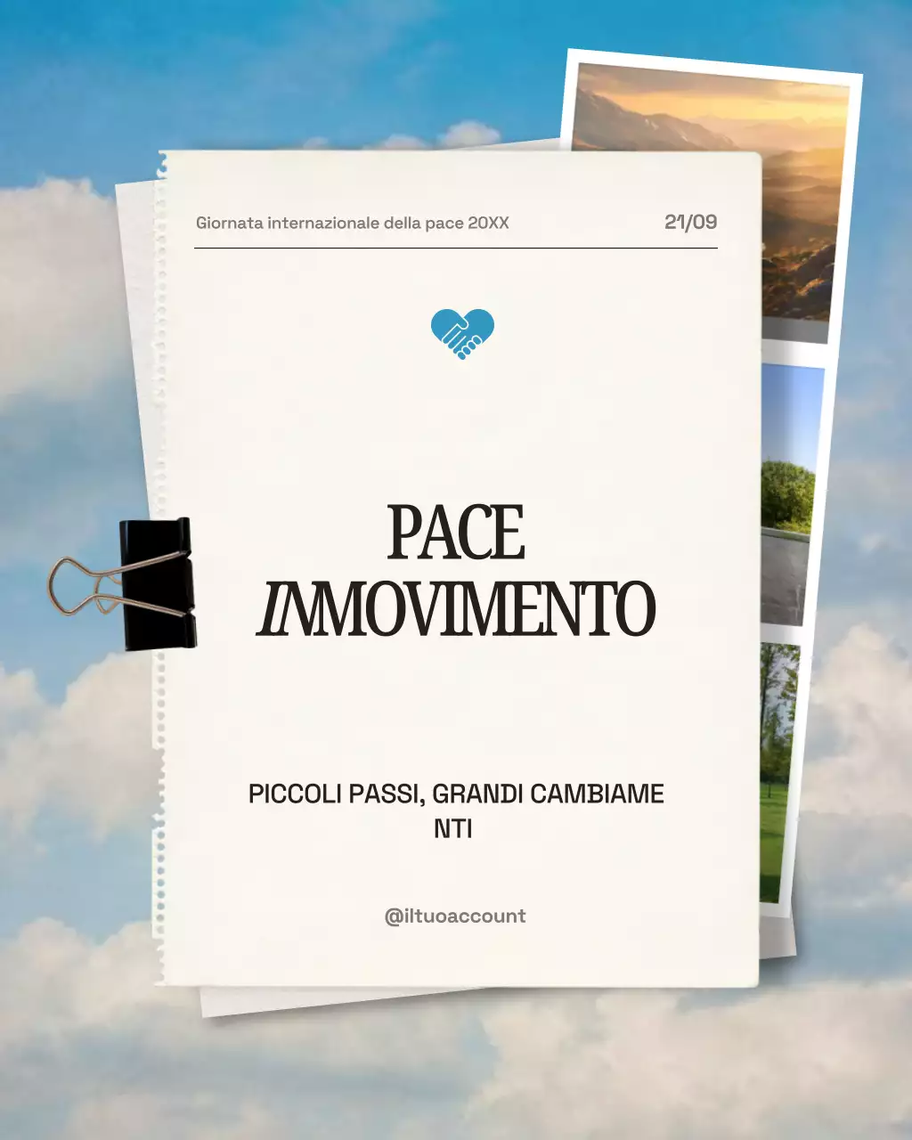 Post di Instagram sull'annuncio di White Modern Peace