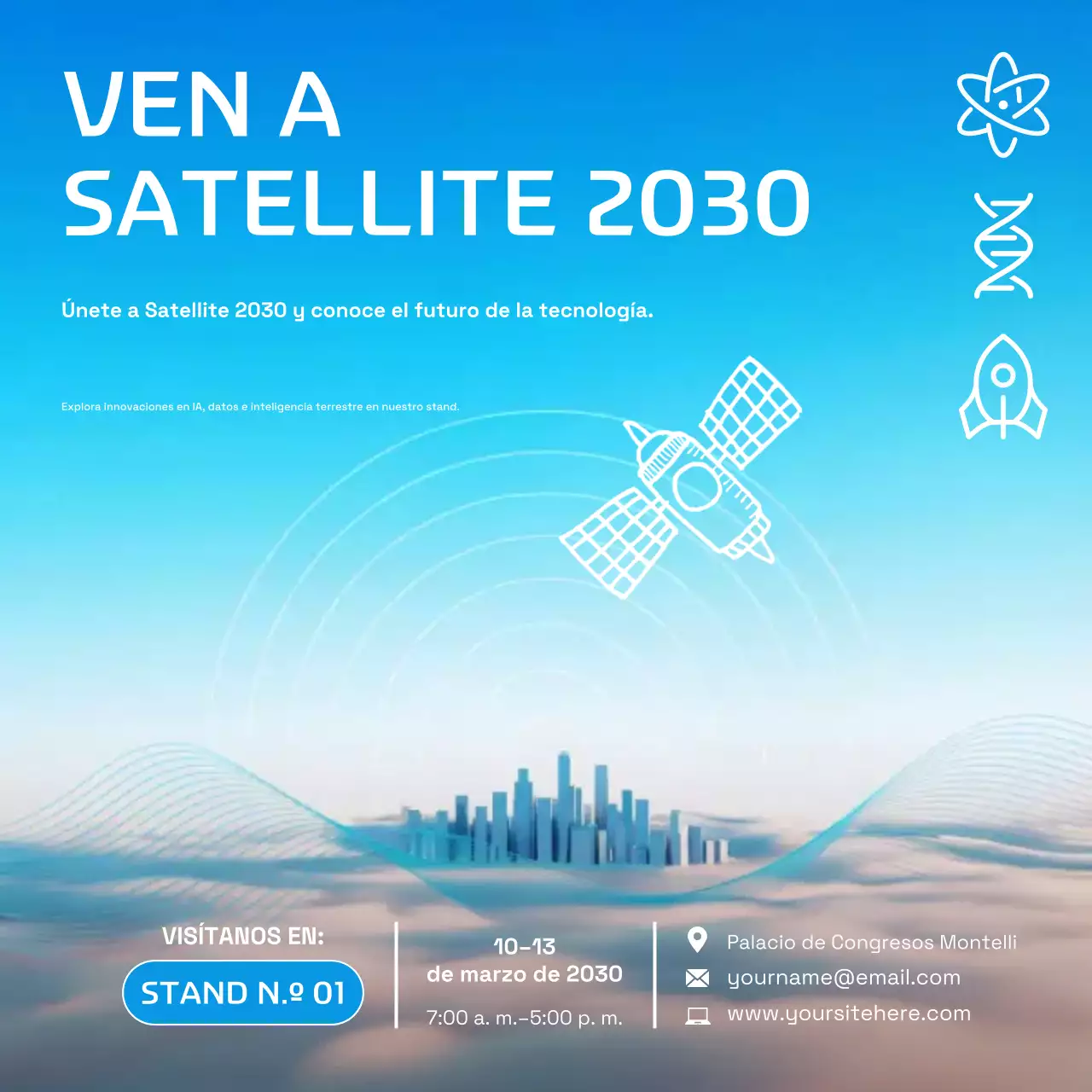 Publicación de Instagram de la Exposición de Tecnología Futurista Azul