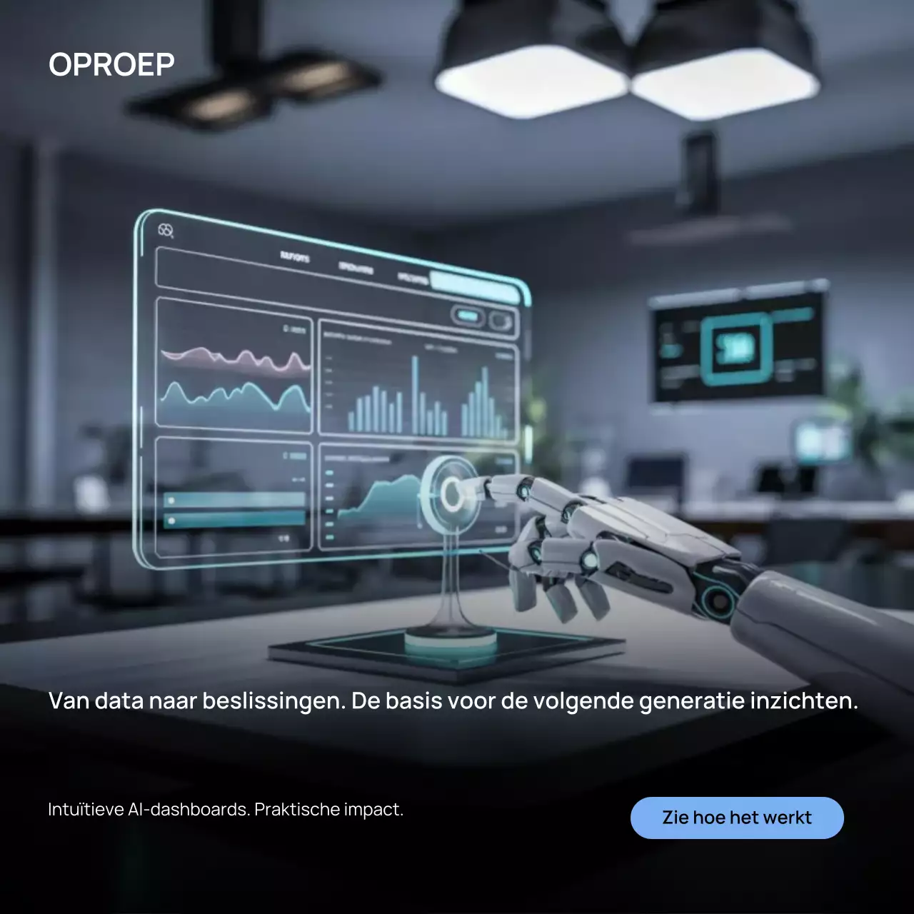 Grijze moderne AI Analytics-advertentie Instagram-bericht