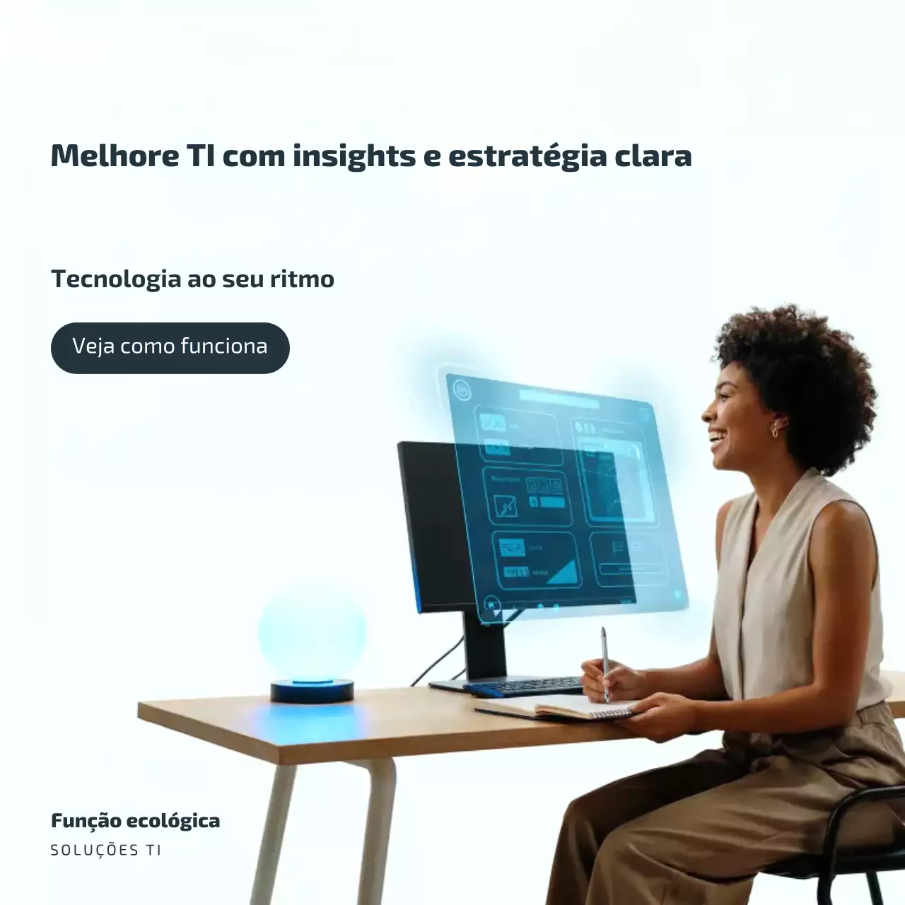 Postagem de marketing de TI moderna azul no Instagram