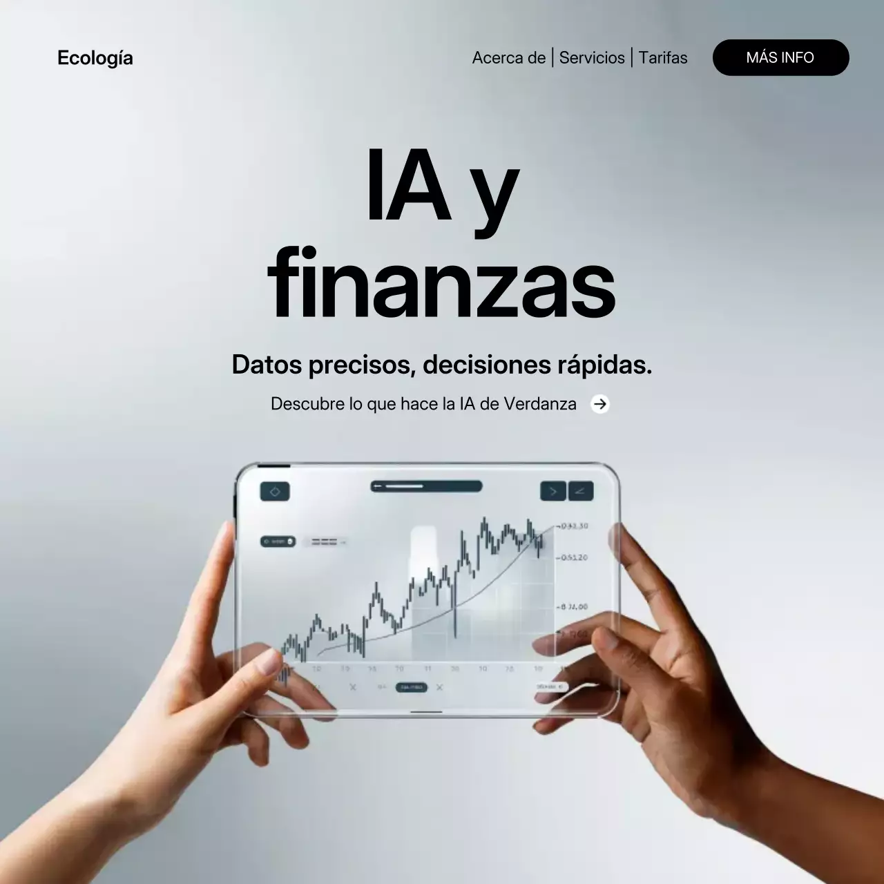 Publicación de Instagram sobre la promoción de finanzas con inteligencia artificial moderna y gris