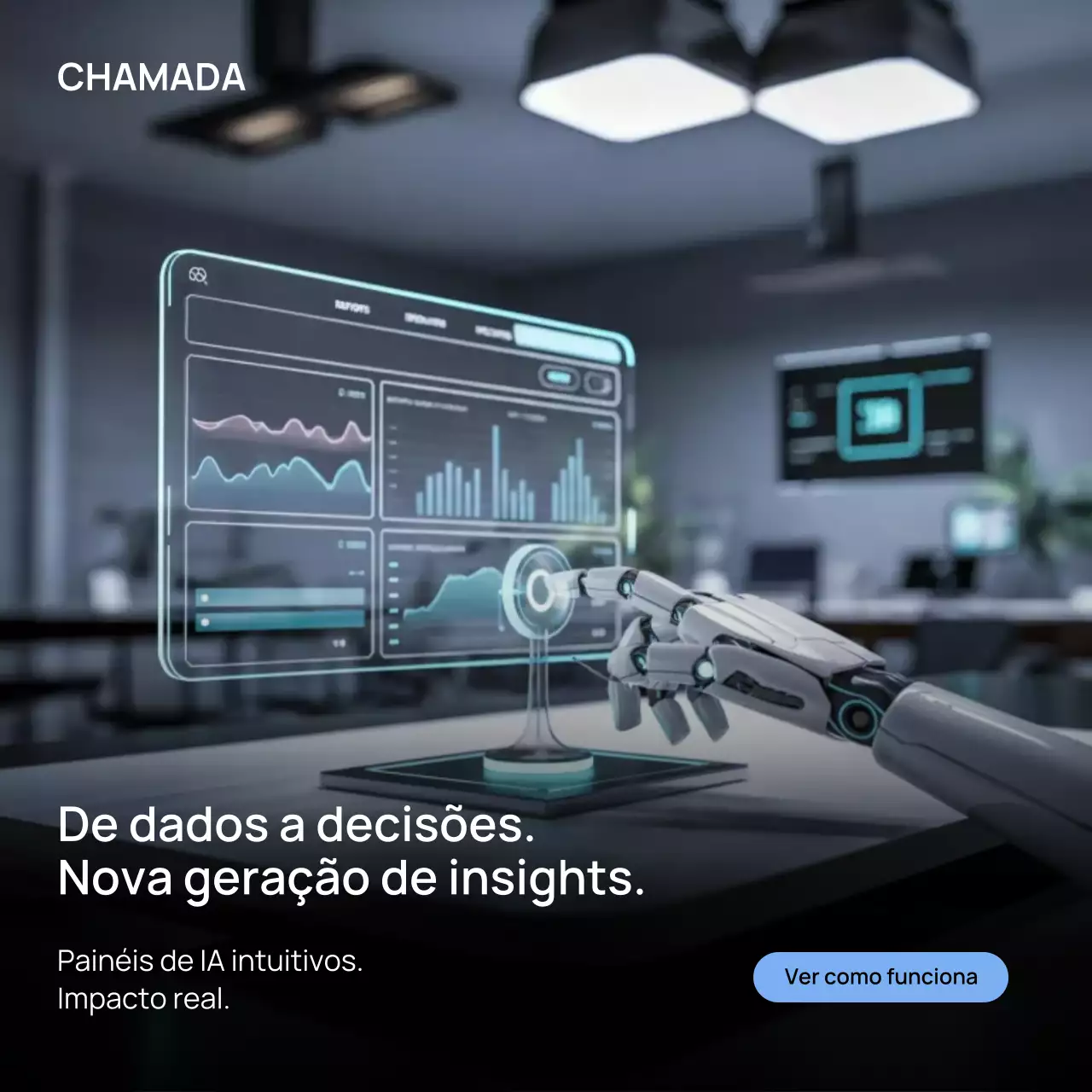 Anúncio de análise de IA moderna em cinza - Postagem no Instagram