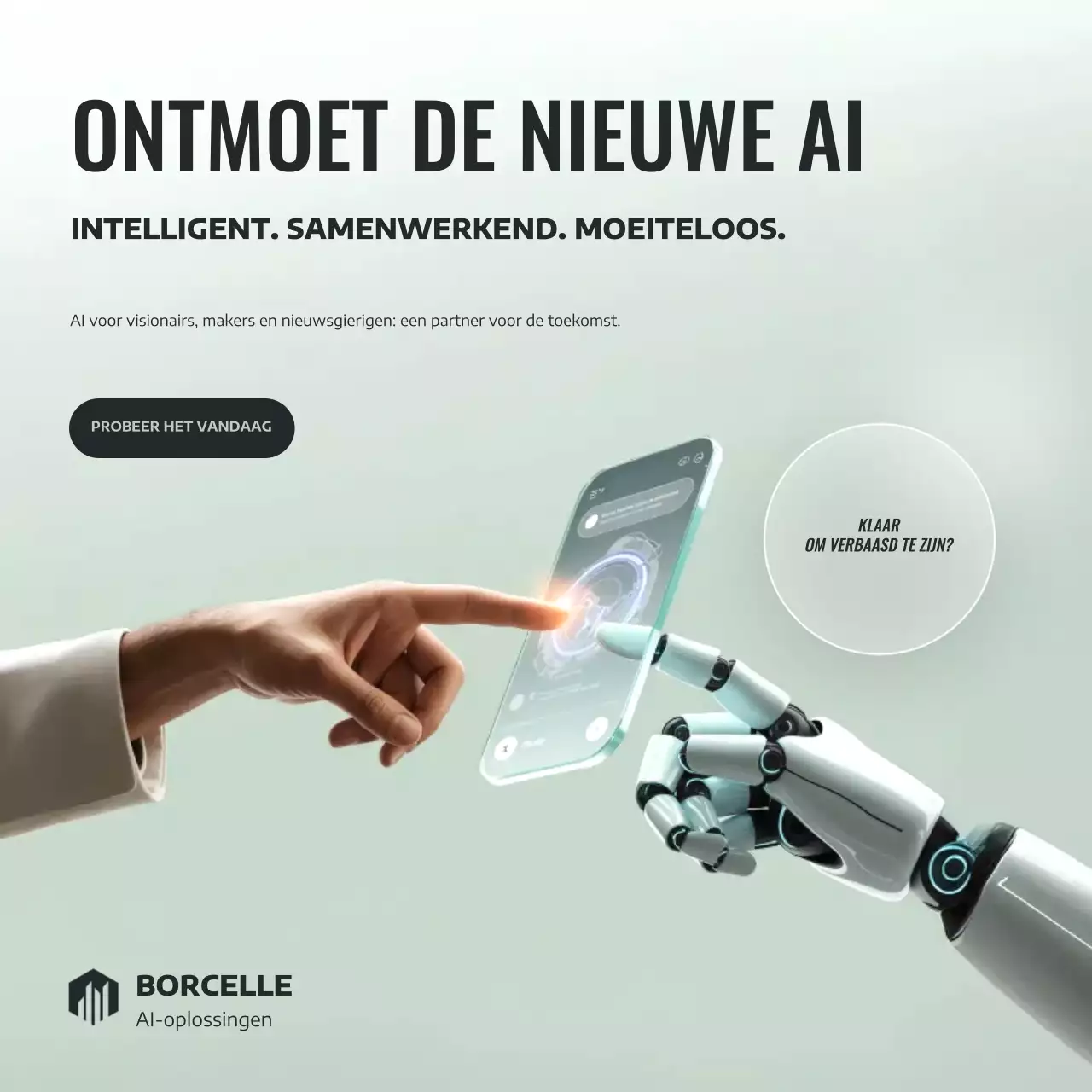 Grijze moderne AI-promotie Instagram-post