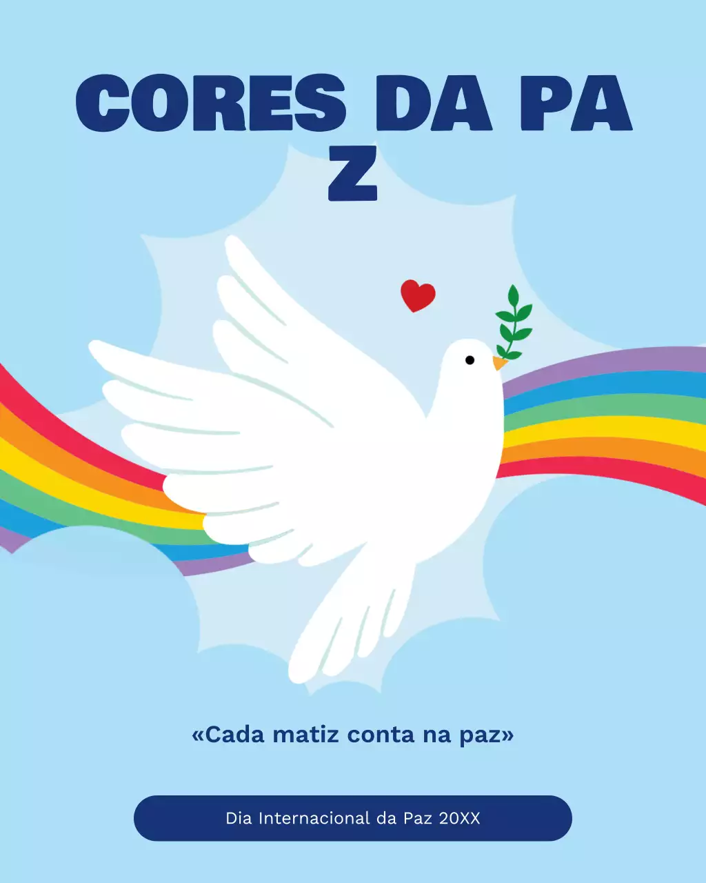 Postagem ilustrativa azul do Instagram sobre o Dia Internacional da Paz