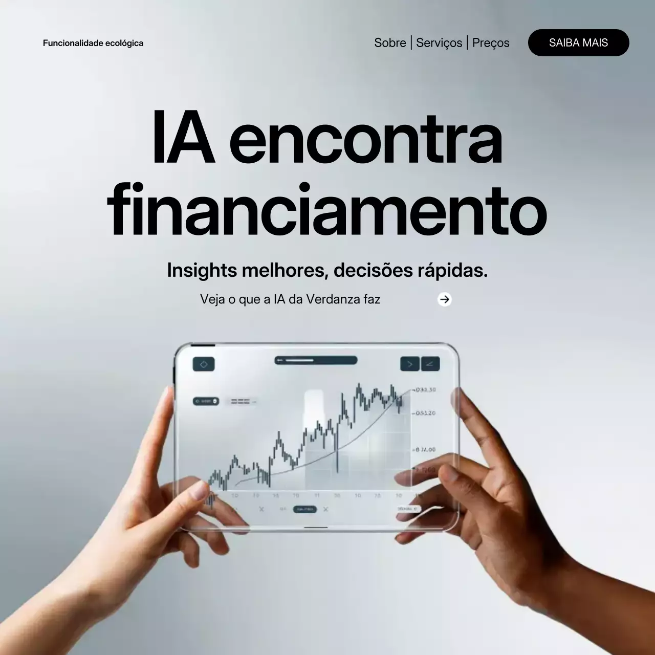 Postagem de promoção de finanças de IA moderna em cinza no Instagram