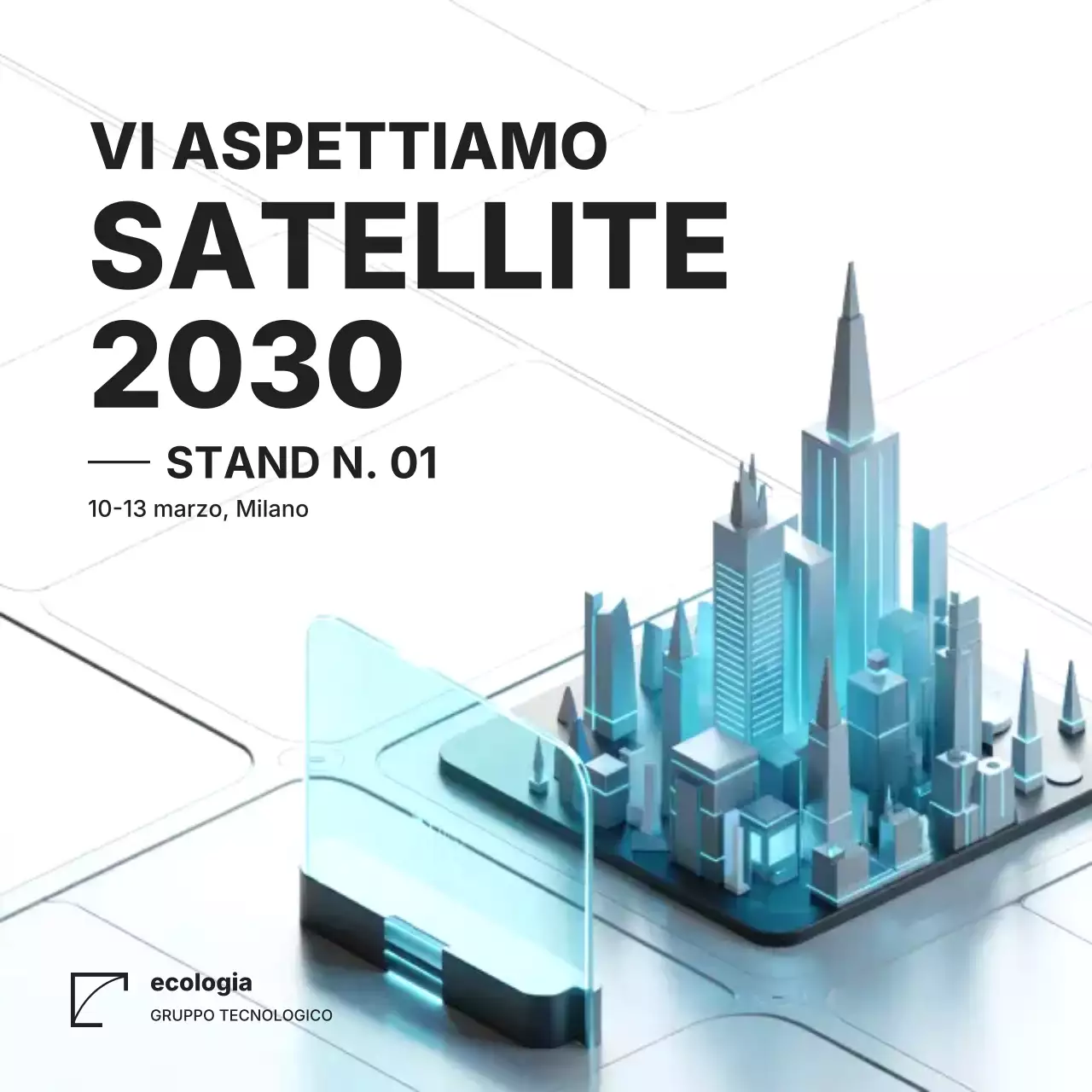 Annuncio della mostra Blue Futuristic Tech su Instagram