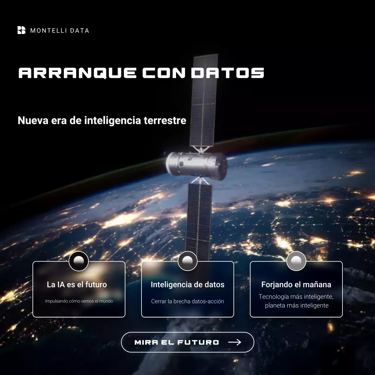 Publicación de Instagram sobre promoción de datos futuristas negros