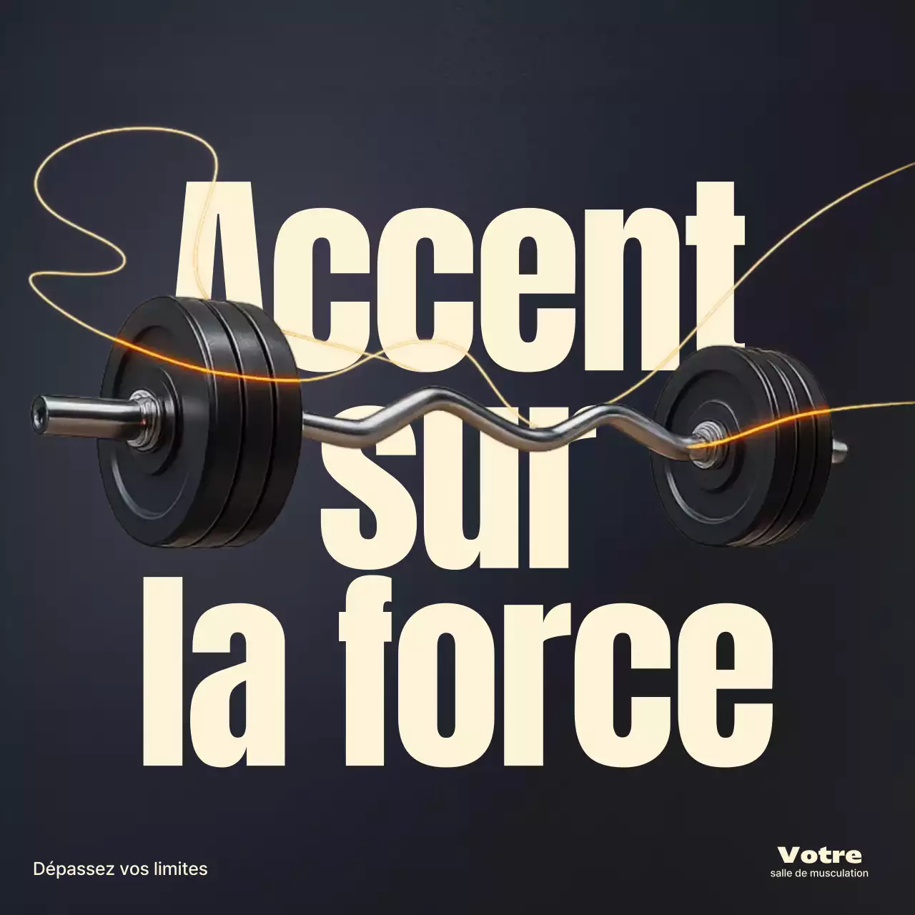 promotion de fitness en noir et en gras