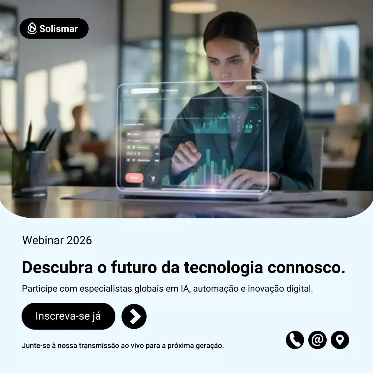 Postagem promocional do webinar Blue Modern Tech no Instagram