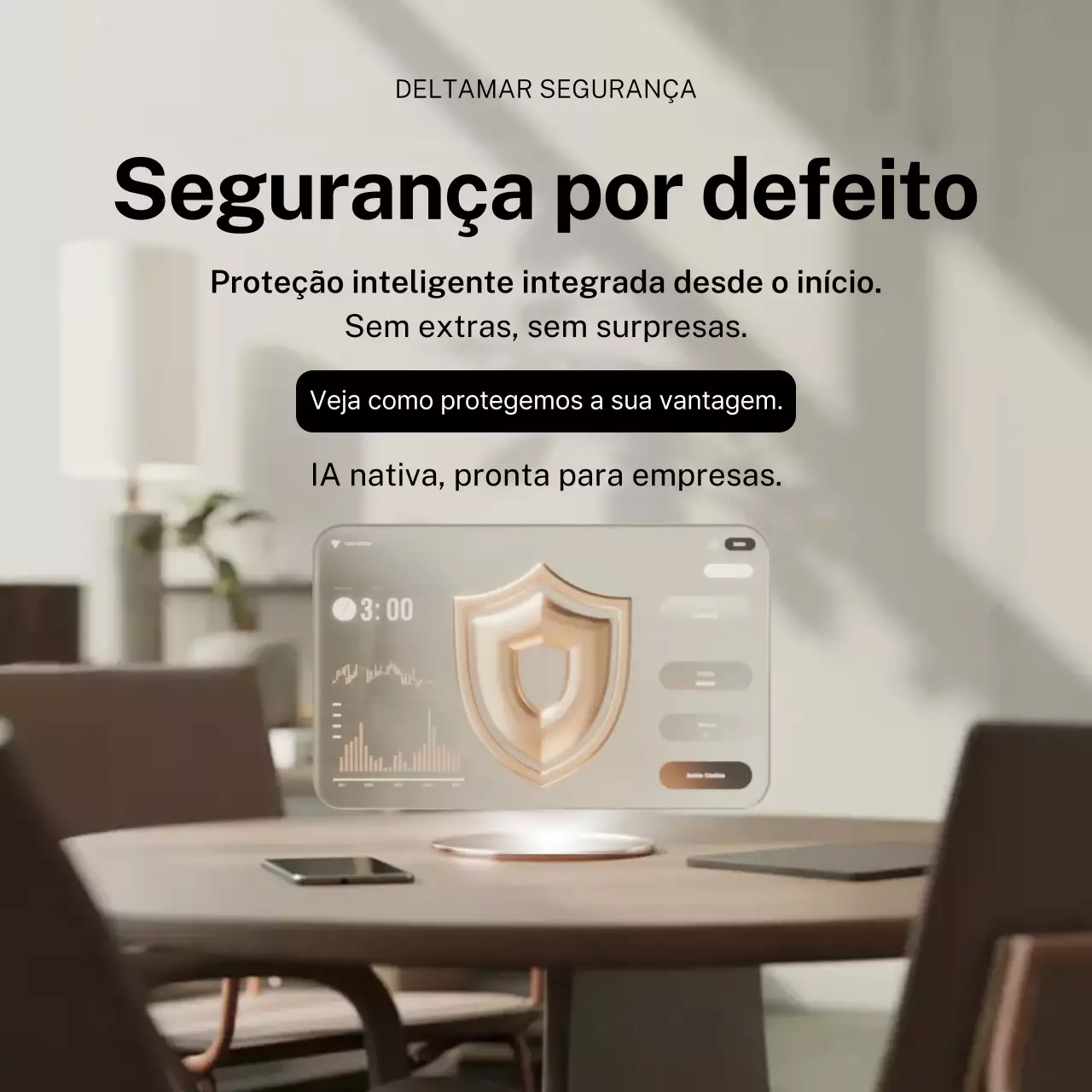 Publicação de segurança moderna bege no Instagram