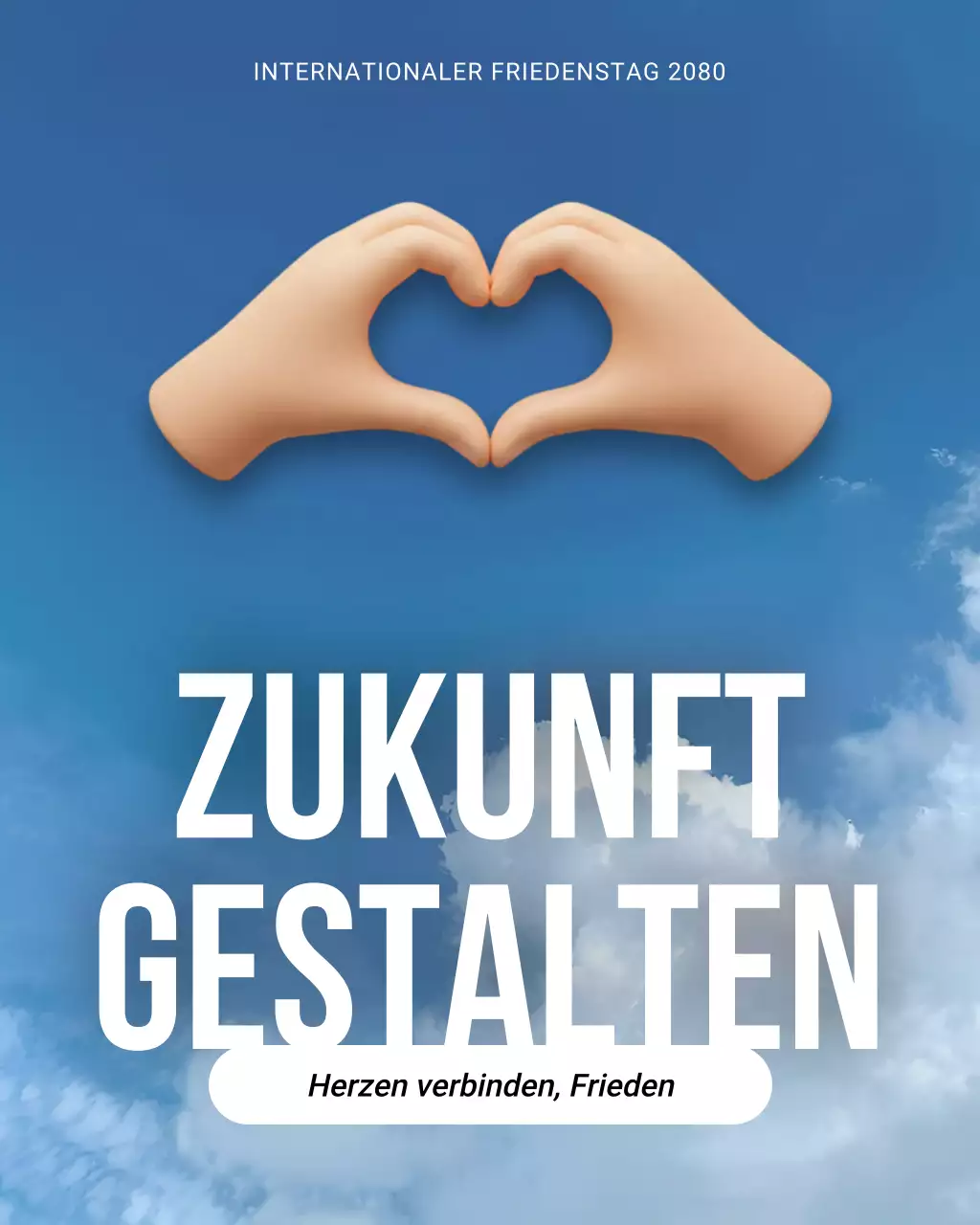 Blau-weißer, sauberer, moderner Instagram-Beitrag zum Internationalen Friedenstag