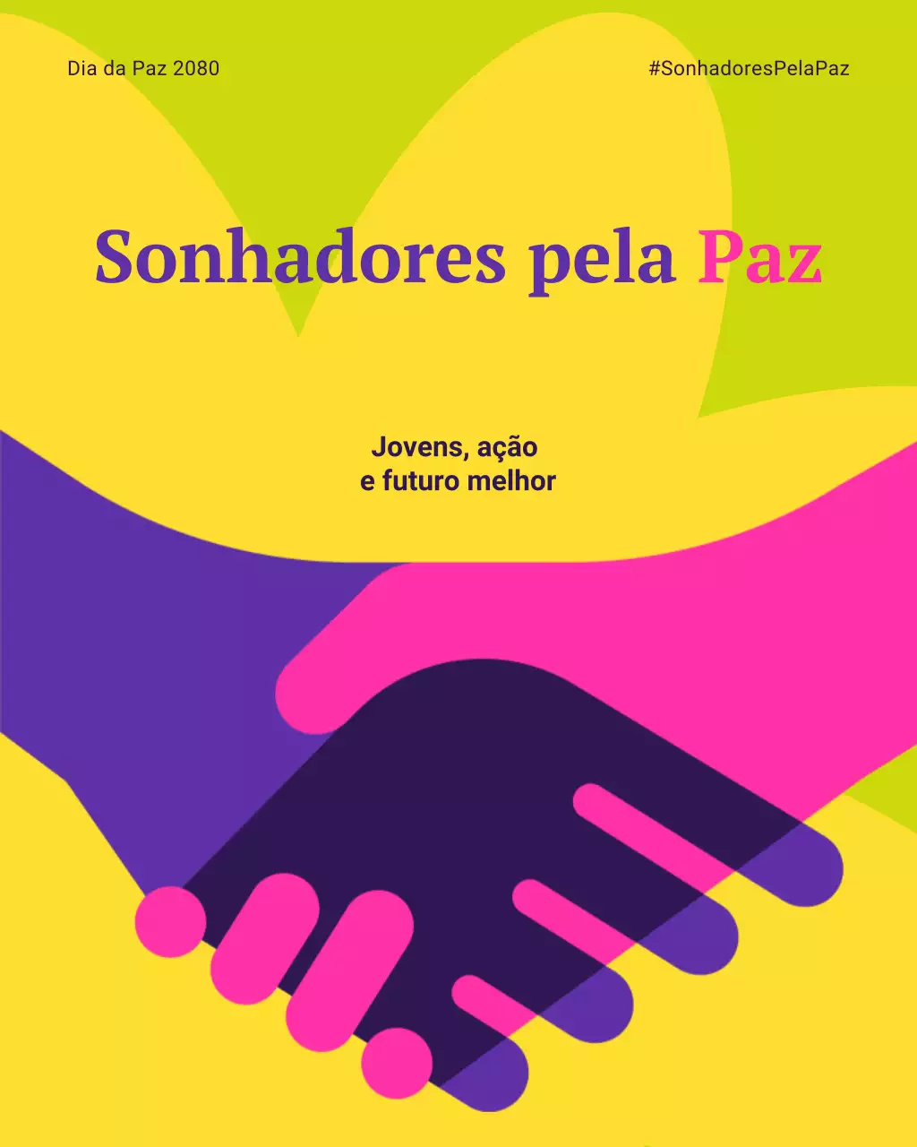 Postagem em negrito e divertida no Instagram sobre o Dia Internacional da Paz