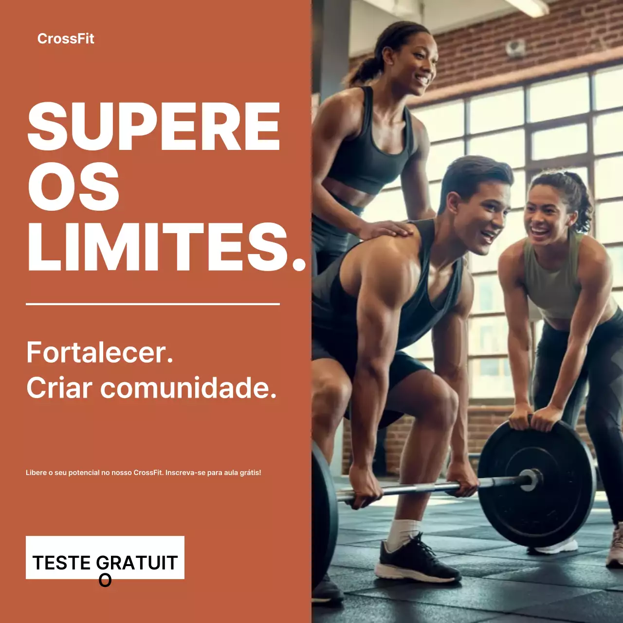 promoção de fitness moderno laranja