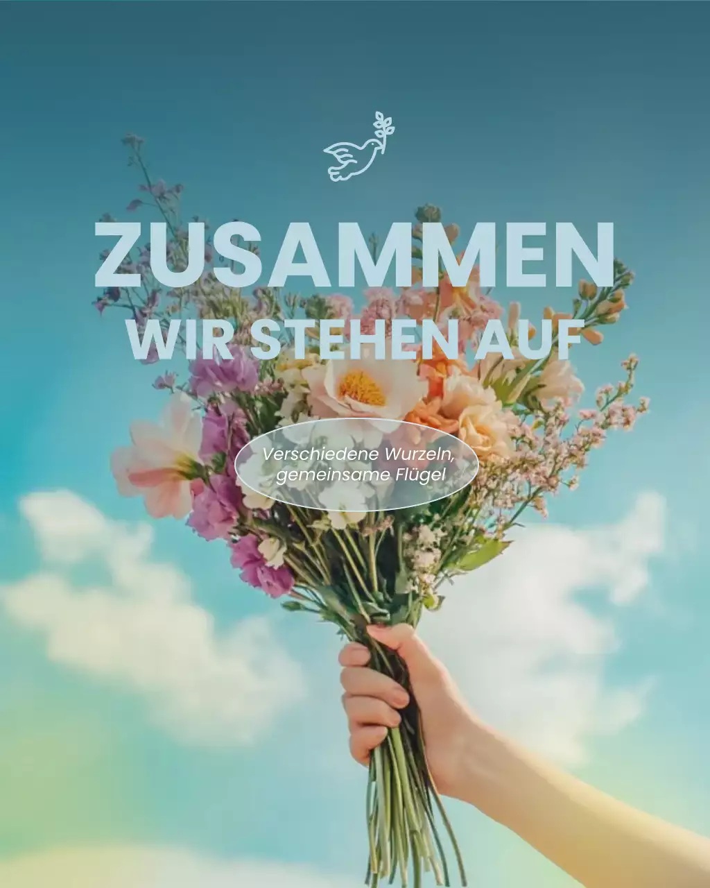 Blauer Instagram-Beitrag zur Ankündigung des Minimal Peace Day