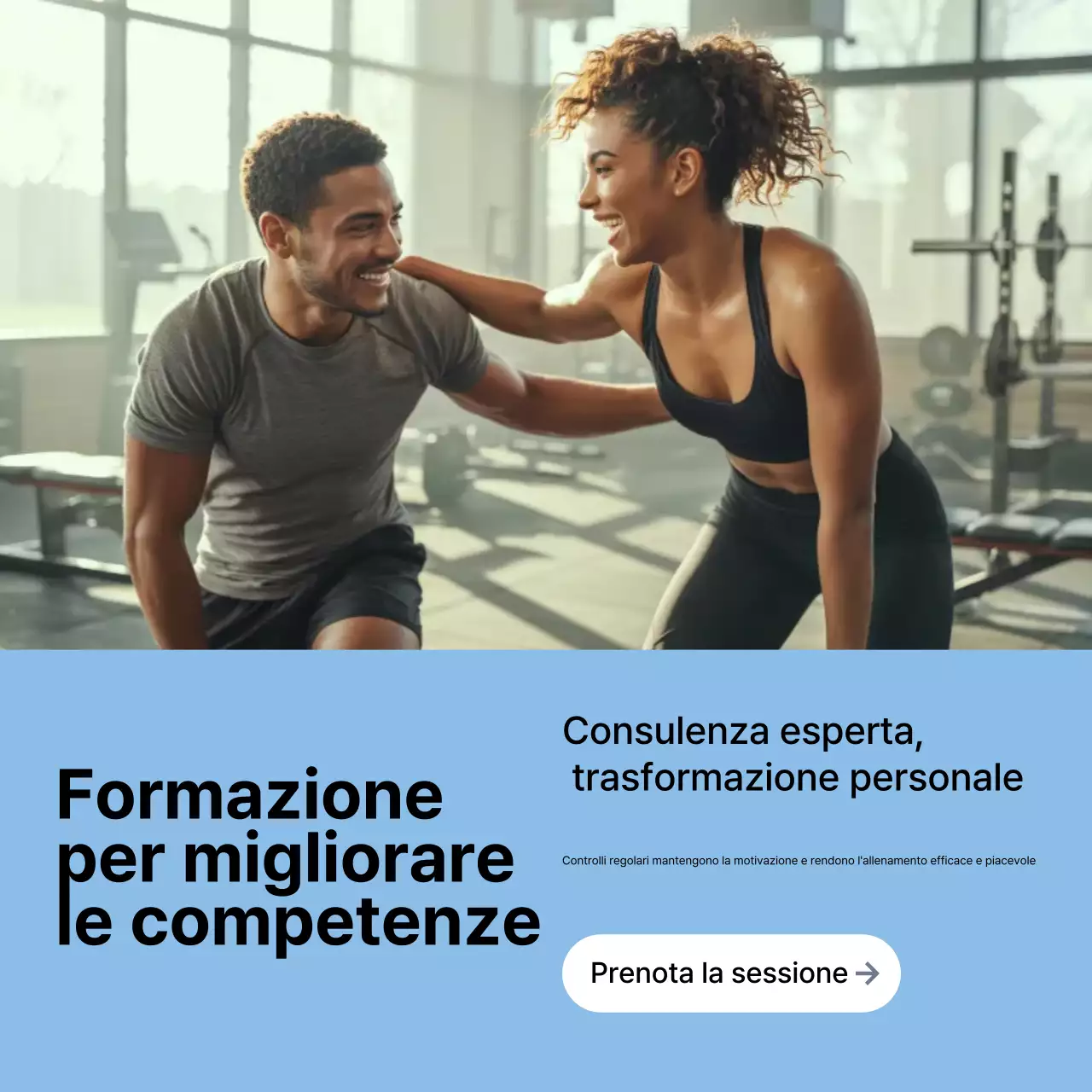 promozione fitness moderna blu