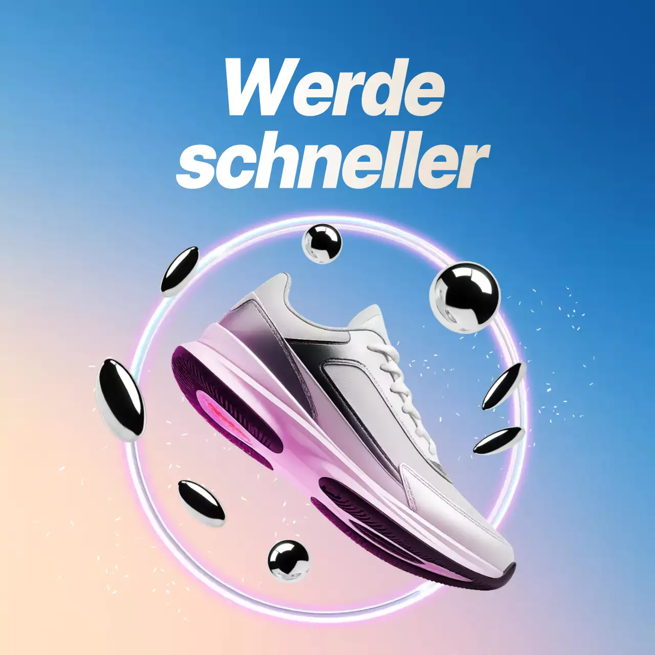 rosa moderne Sneaker-Werbung