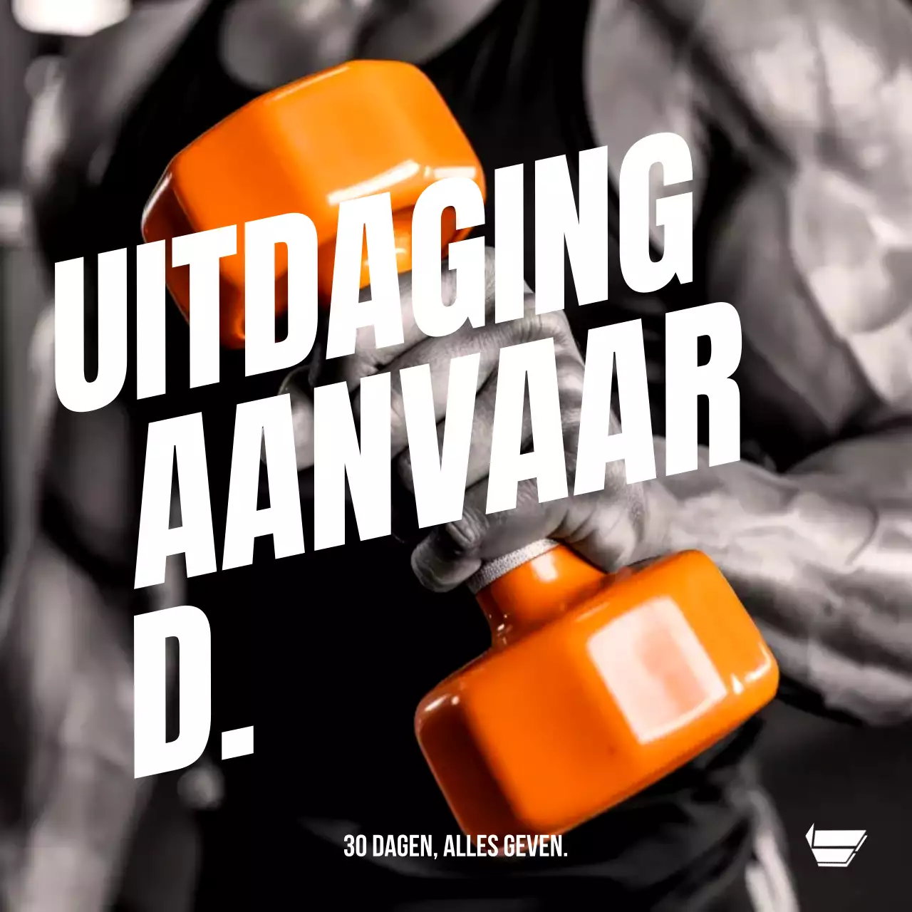 oranje vetgedrukte fitnesspromotie