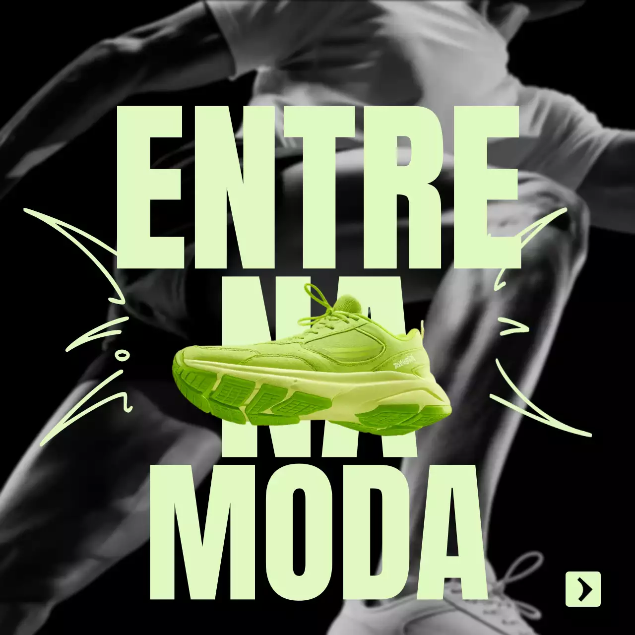 promoção de tênis neon bold