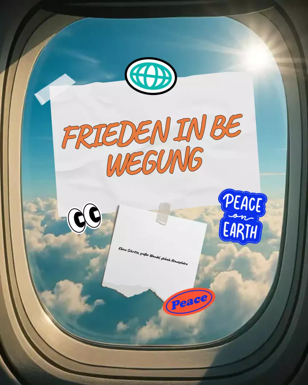 Verspielte Sticker-Collage zum Internationalen Friedenstag auf Instagram