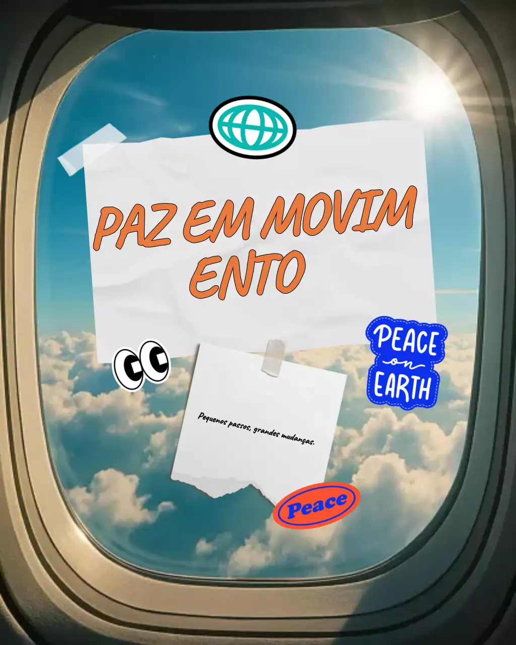 Colagem de adesivos divertidos para o Dia Internacional da Paz no Instagram