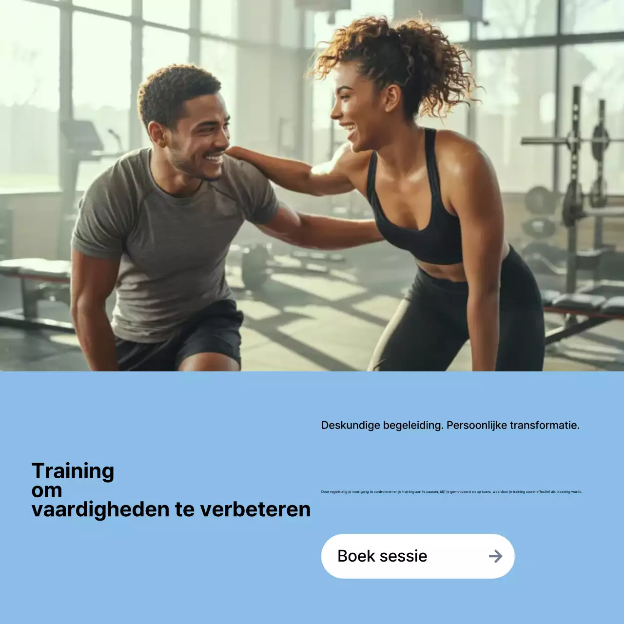 blauwe moderne fitness promotie