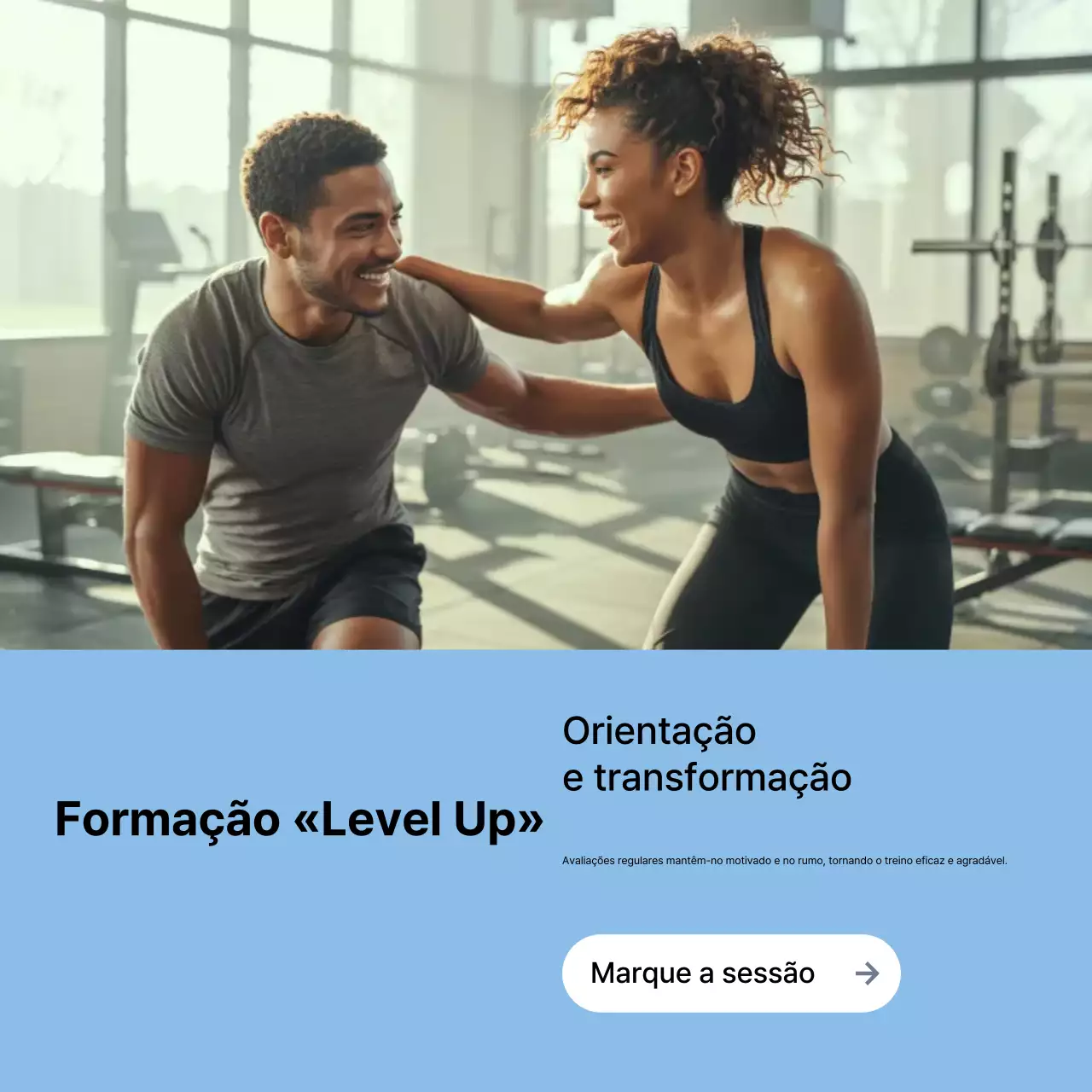 promoção de fitness moderno azul