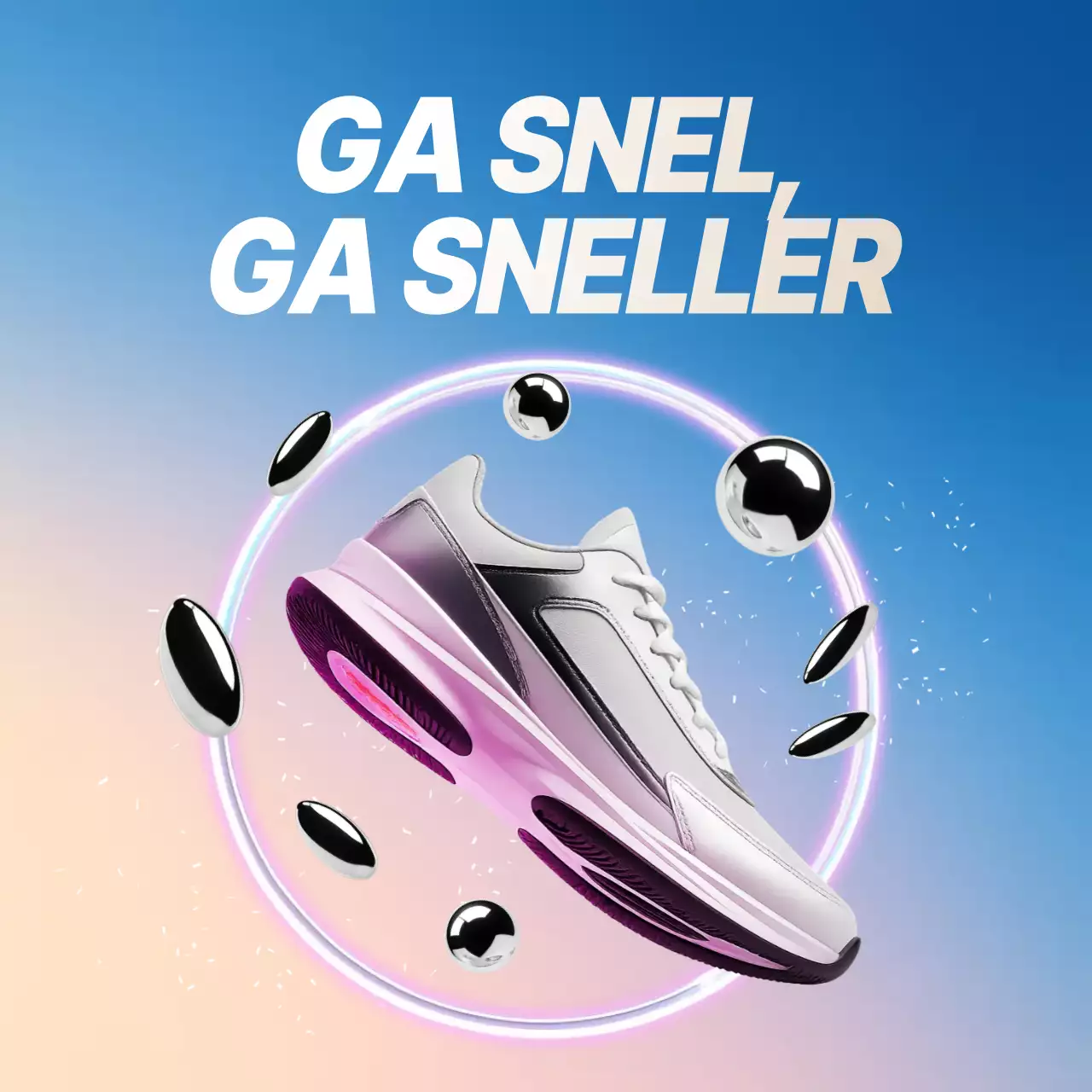 roze moderne sneaker advertentie