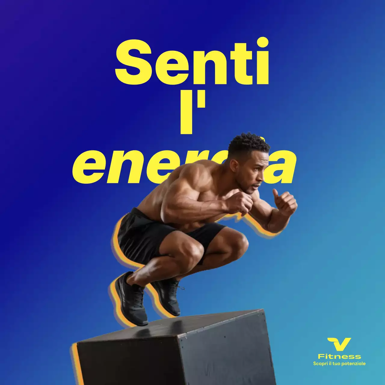 promozione fitness in grassetto blu