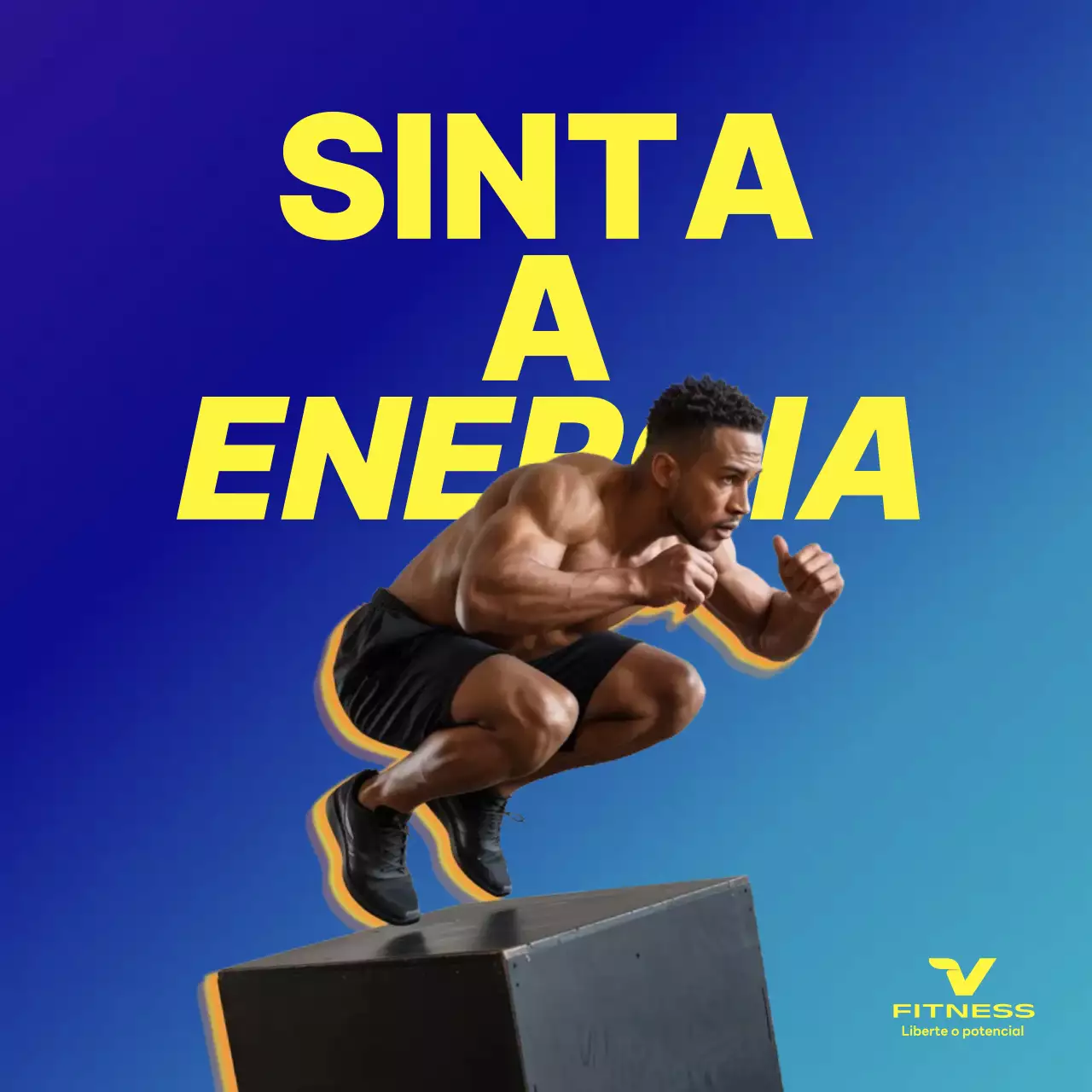 promoção de fitness em negrito azul