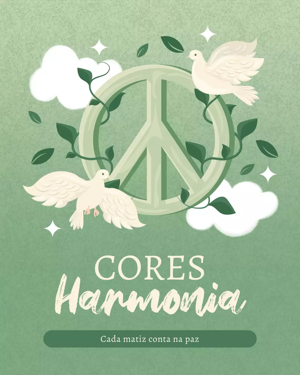 Publicação no Instagram sobre o Dia da Paz Minimalista Verde