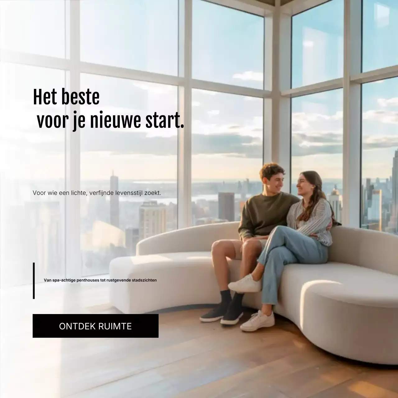 Beige moderne penthouse advertentie Instagram-bericht