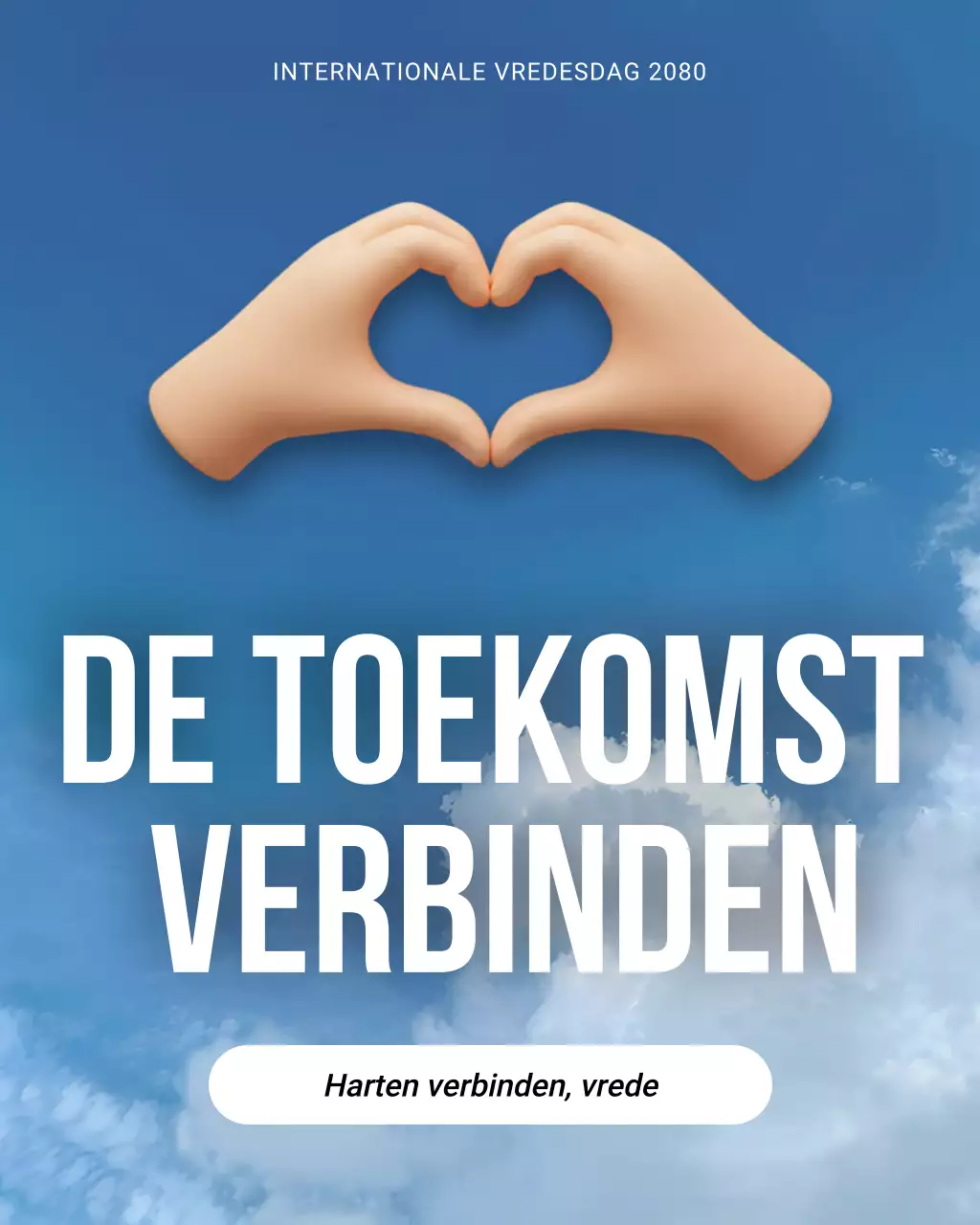 Blauw en wit, schoon en modern Instagram-bericht voor Internationale Vredesdag