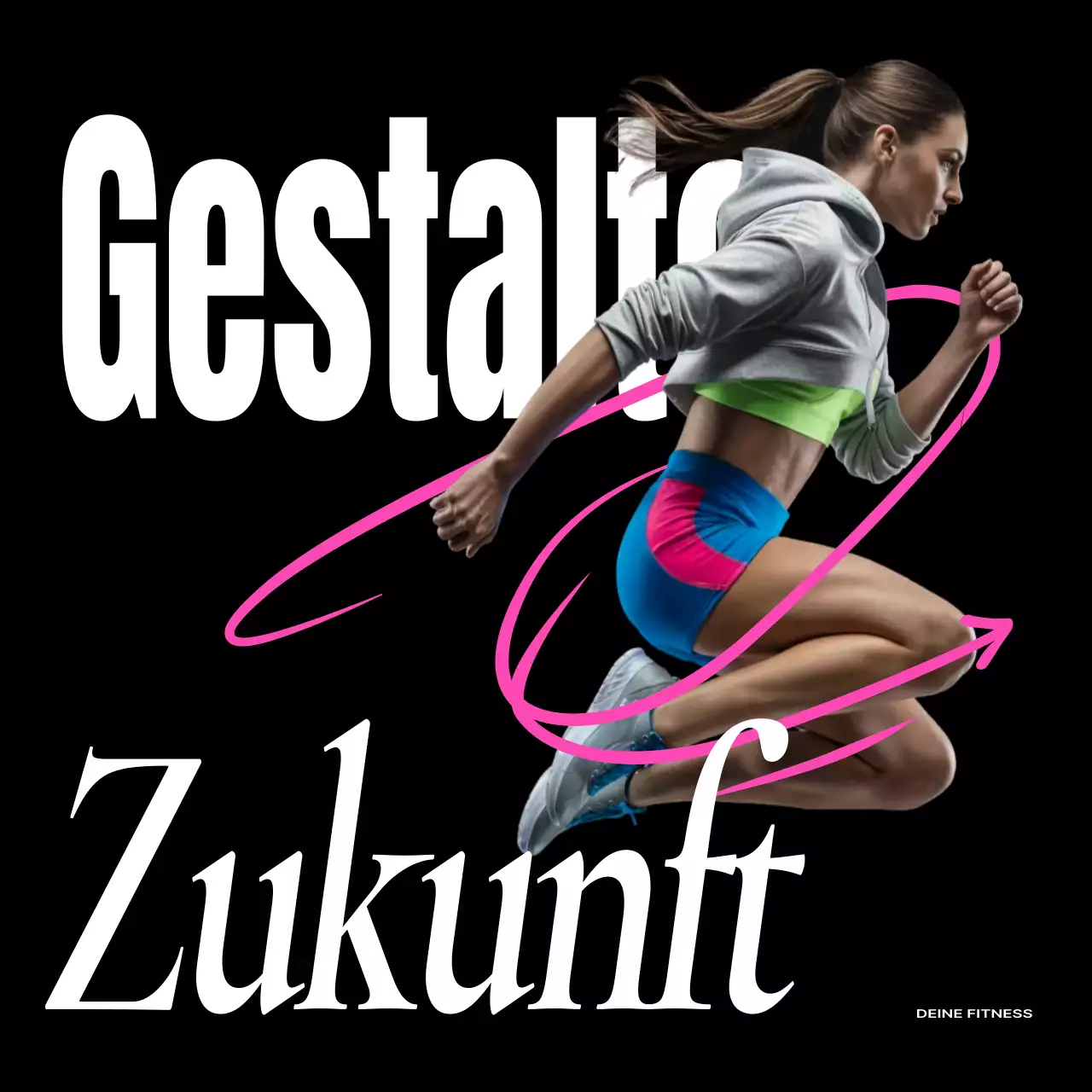 schwarze moderne Fitnesswerbung