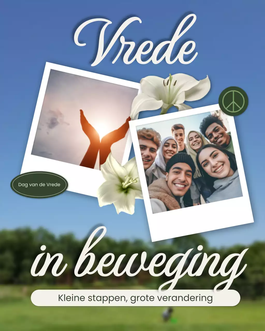 Instagram-bericht over de aankondiging van Green Elegant Peace Day