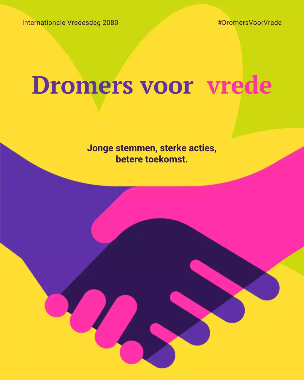 Oranje, gewaagde, speelse Instagram-post voor Internationale Vredesdag