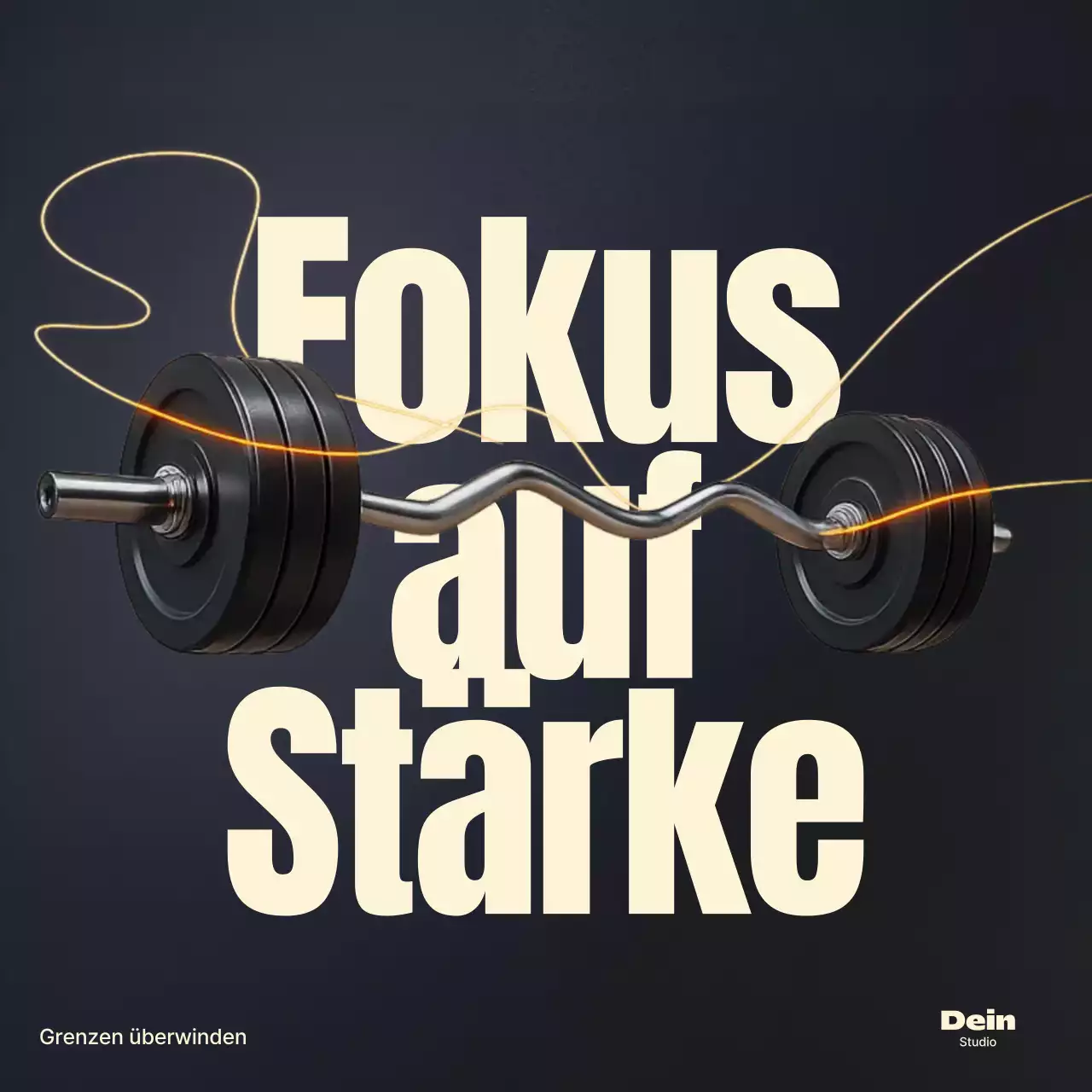 schwarze, kräftige Fitness-Werbung