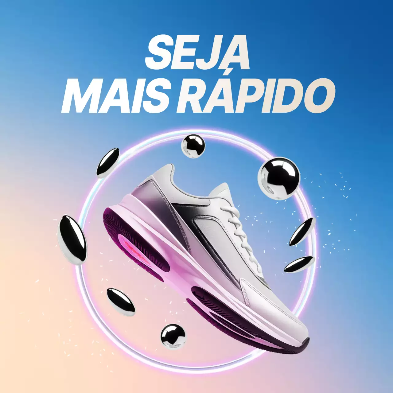 propaganda de tênis rosa moderno