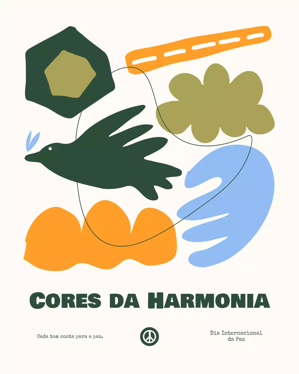 Postagem do Instagram sobre o Dia Internacional da Paz em Verde Abstrato