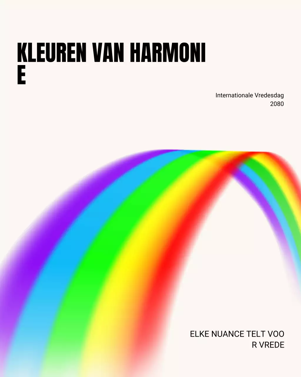 Levendige kleurrijke regenboog Zwitserse typografiestijl Instagram-bericht voor Internationale Vredesdag