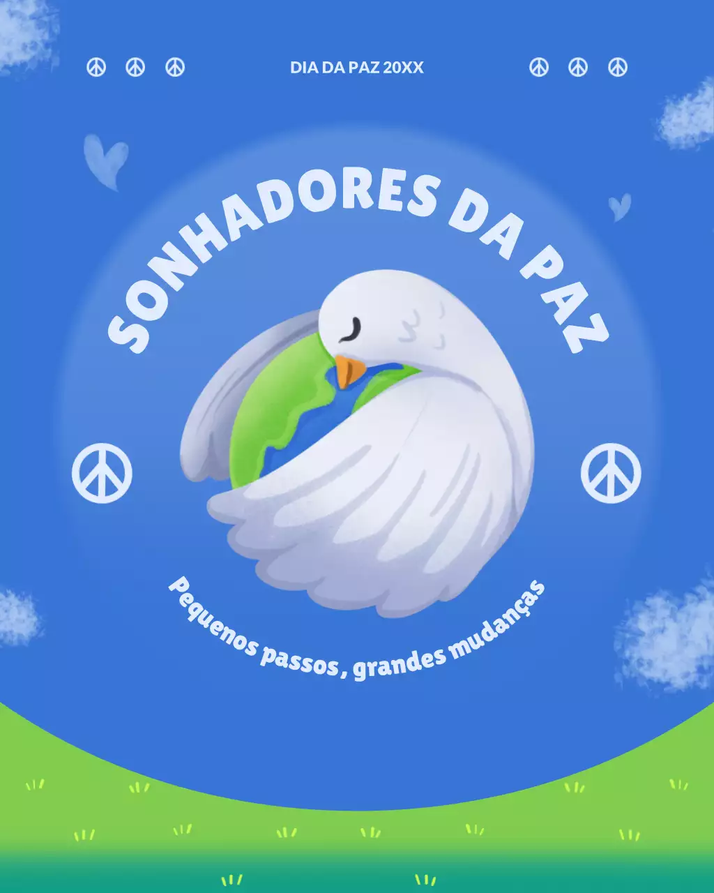 Postagem do Instagram sobre o Dia Internacional da Paz da Blue Modern