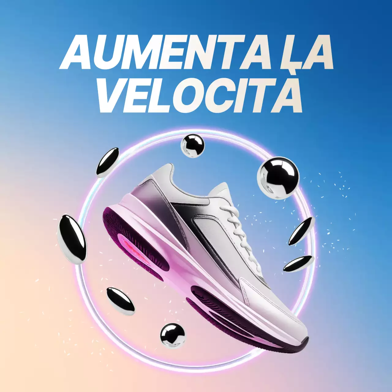pubblicità di scarpe da ginnastica moderne rosa