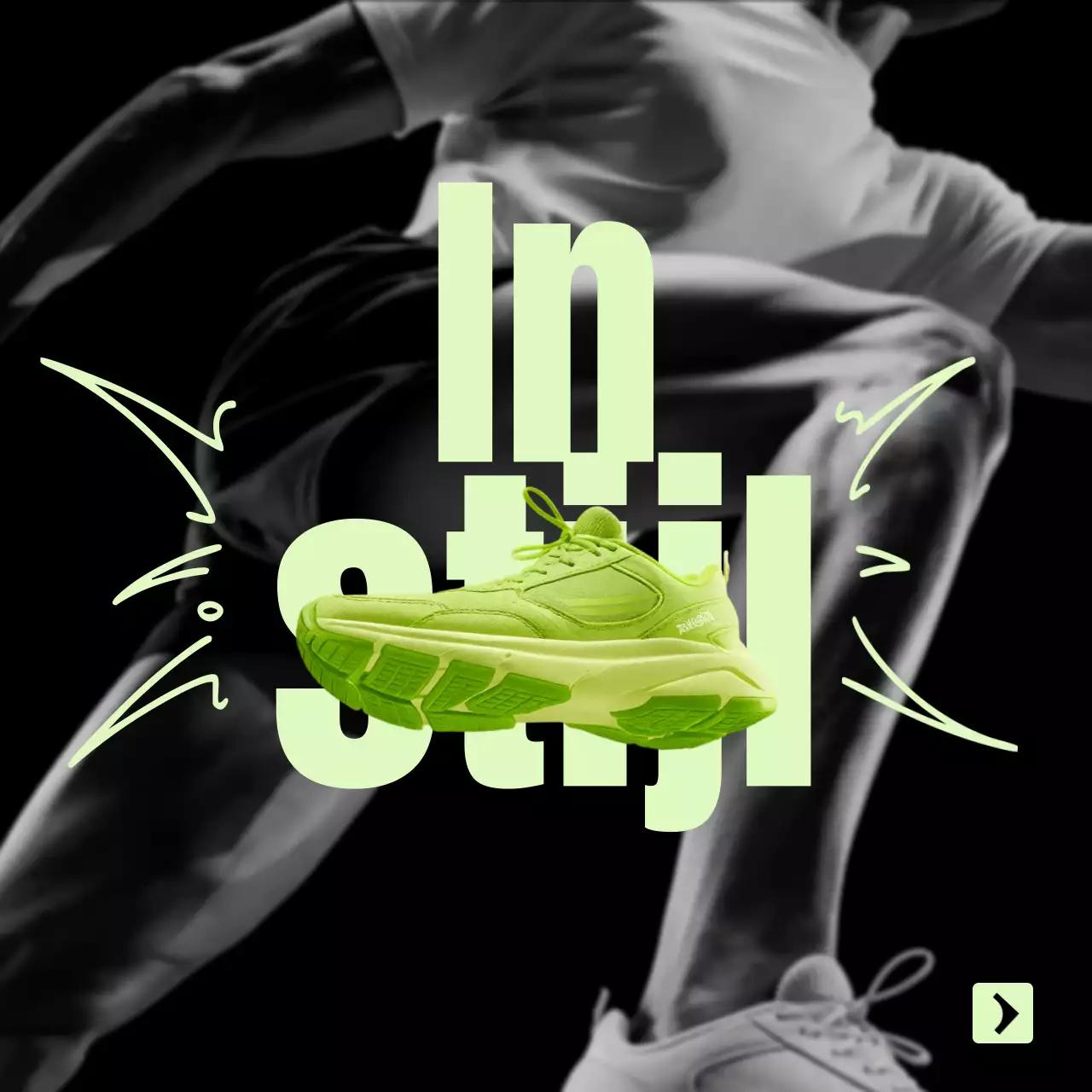 neon gewaagde sneaker promotie