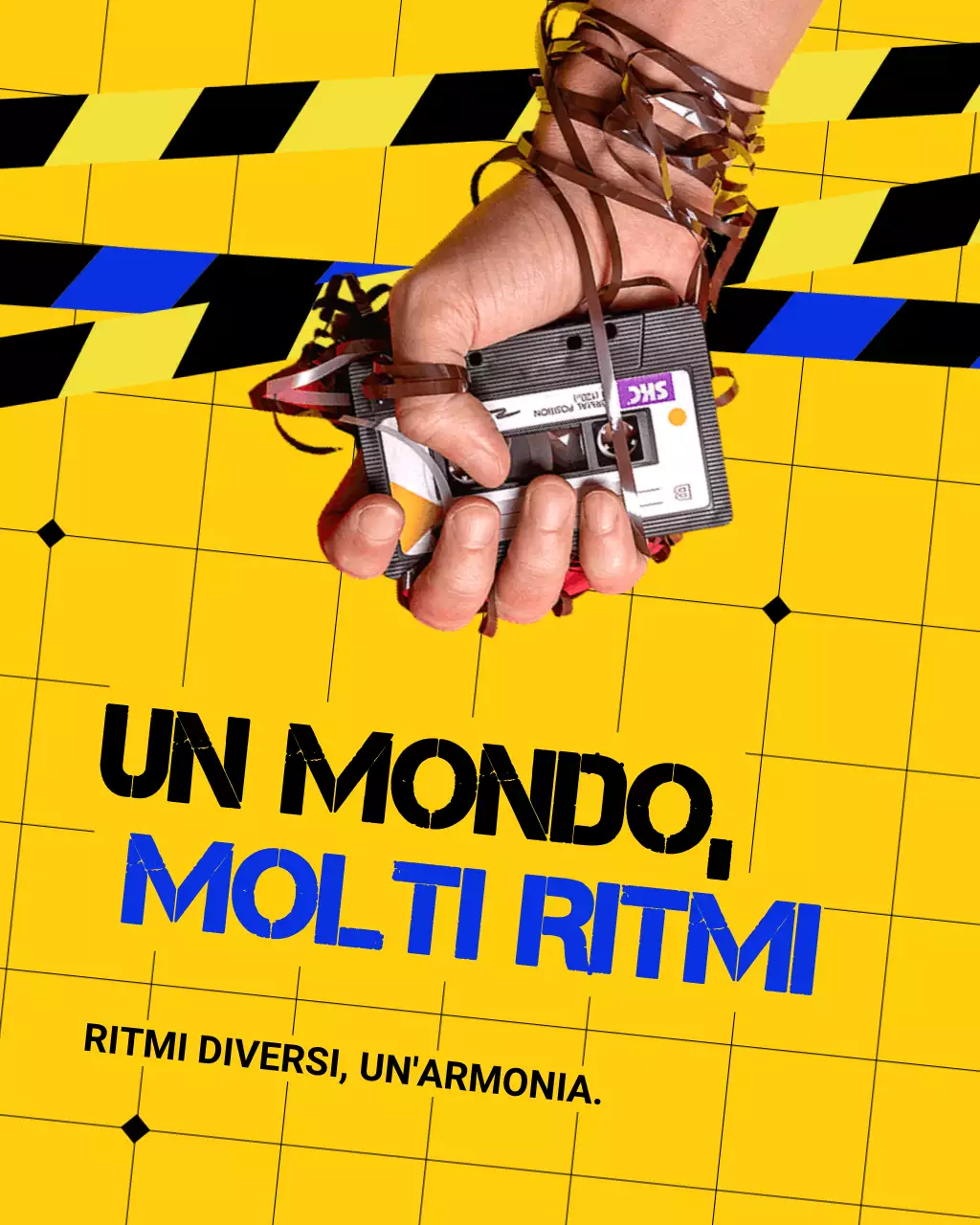 Pop art retrò giallo brillante e blu per la giornata internazionale della pace