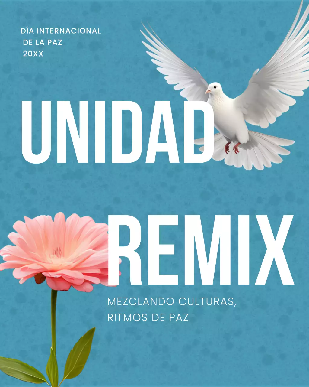 Publicación de Instagram del anuncio del Día de la Paz Moderna Azul